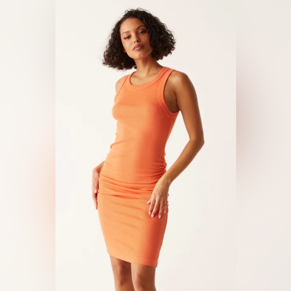 Michael Stars Demi Ribbed Dress In Heatwave